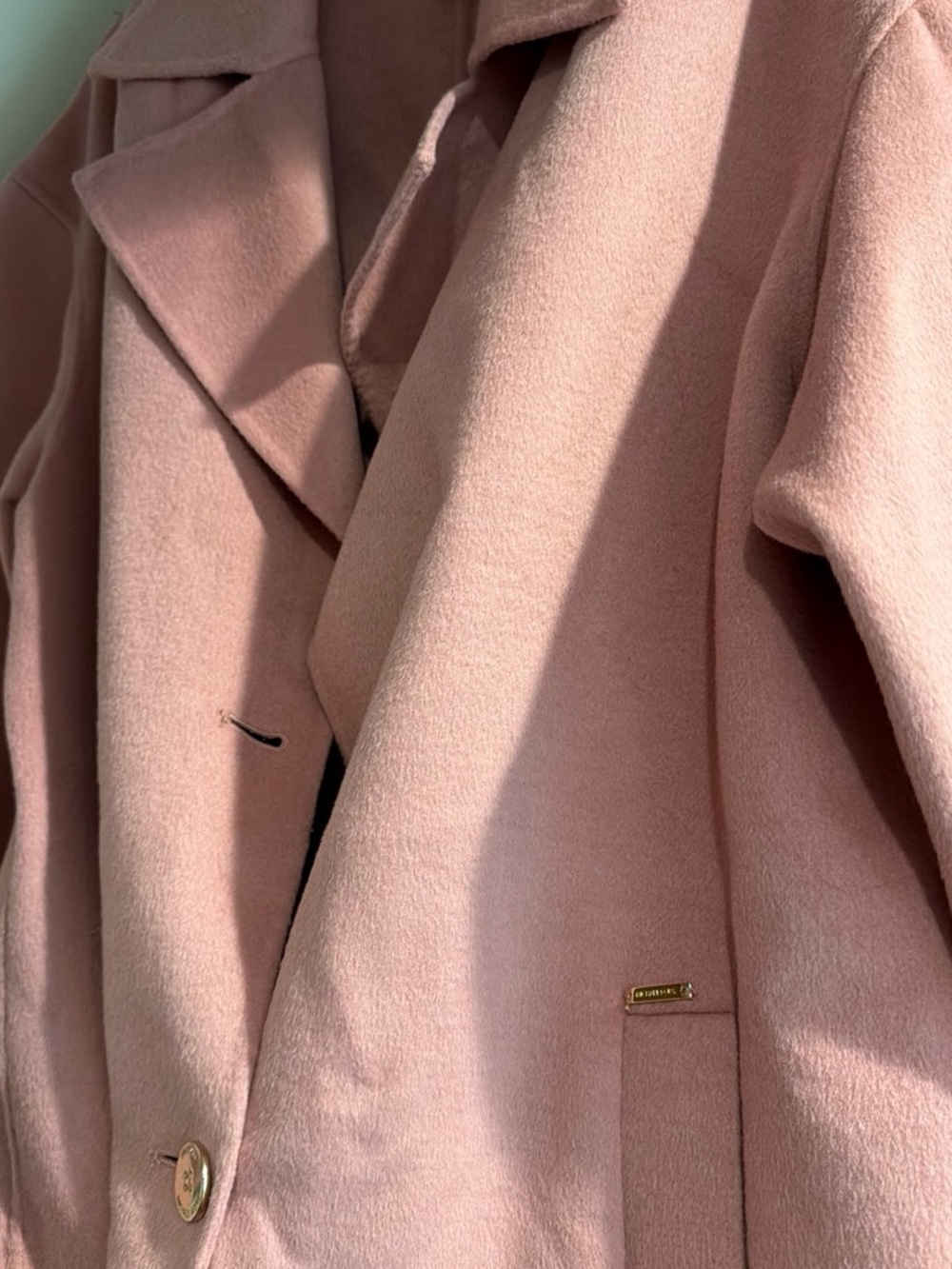 Michael Kors Blush Pink Wool-Blend Blazer with Gold Hardware